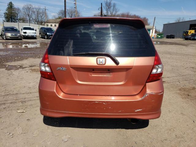 JHMGD38617S065370 - 2007 HONDA FIT S ORANGE photo 6