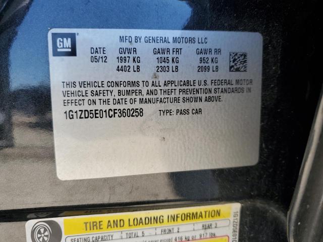 1G1ZD5E01CF360258 - 2012 CHEVROLET MALIBU 2LT CHARCOAL photo 12