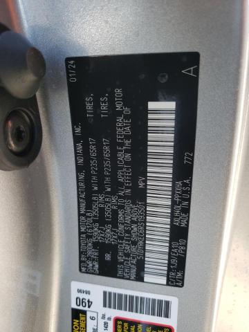 5TDYRKEC6RS193501 - 2024 TOYOTA SIENNA XLE SILVER photo 12