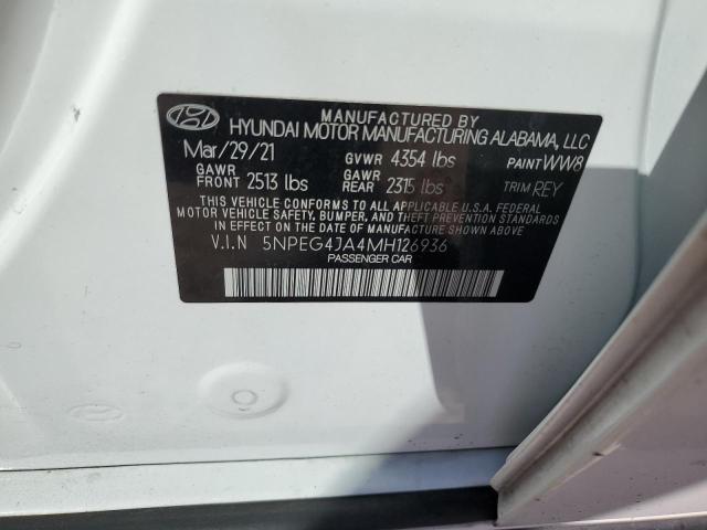 5NPEG4JA4MH126936 - 2021 HYUNDAI SONATA SE WHITE photo 12