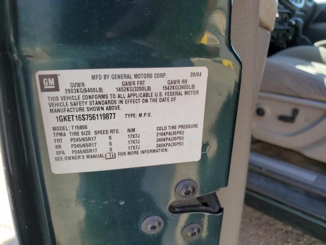 1GKET16S756119877 - 2005 GMC ENVOY XL GREEN photo 12