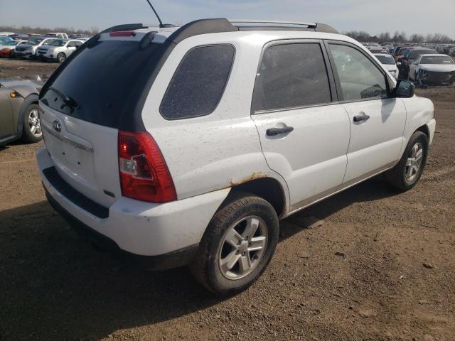 KNDKGCA36A7708437 - 2010 KIA SPORTAGE LX WHITE photo 3