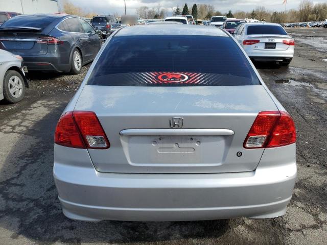 2HGES16685H518735 - 2005 HONDA CIVIC LX GRAY photo 6