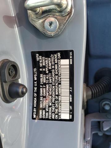 SHHFK7H80LU408526 - 2020 HONDA CIVIC EXL GRAY photo 12