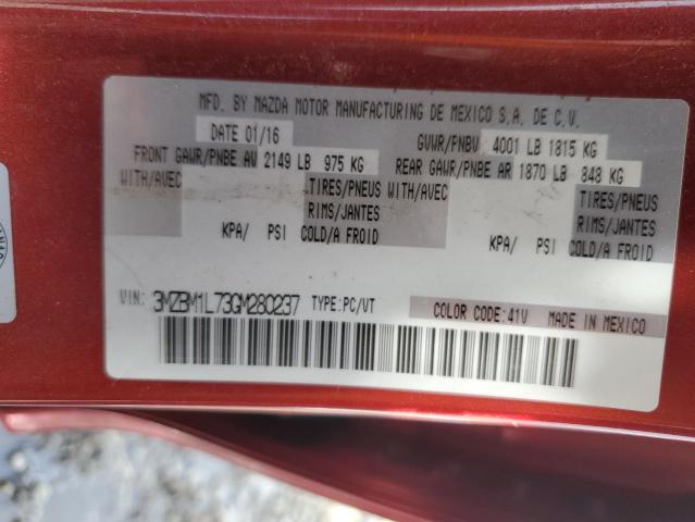 3MZBM1L73GM280237 - 2016 MAZDA 3 TOURING RED photo 13