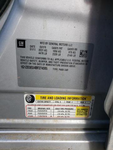 1G1ZE5EU4BF274389 - 2011 CHEVROLET MALIBU LTZ 银色 照片 13