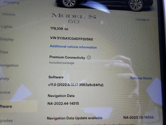 5YJSA1CG4DFP20560 - 2013 TESLA MODEL S 黑色 照片 9