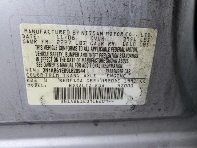 3N1AB61E09L620944 - 2009 NISSAN SENTRA 2.0 SILVER photo 12