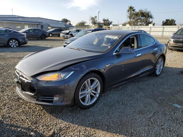 5YJSA1H14EFP63933 - 2014 TESLA MODEL S GRAY photo 1