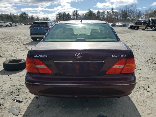 JTHBN30F610050305 - 2001 LEXUS LS 430 BURGUNDY photo 6