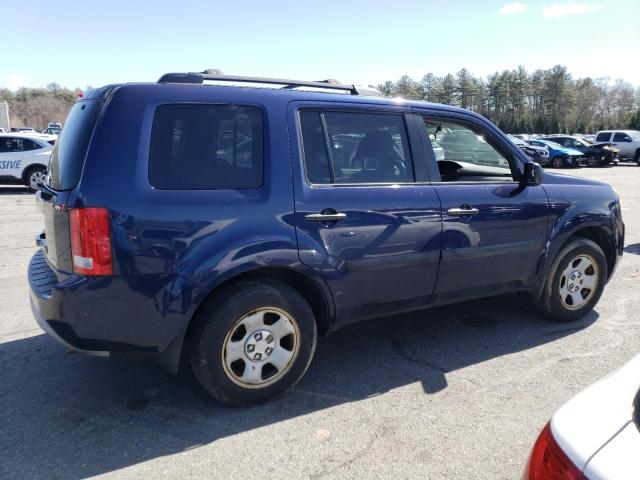 5FNYF4H2XDB075634 - 2013 HONDA PILOT LX BLUE photo 3