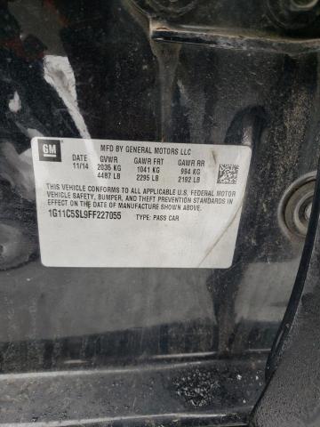 1G11C5SL9FF227055 - 2015 CHEVROLET MALIBU 1LT BLACK photo 12
