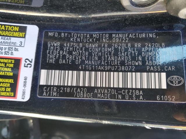 4T1G11AK9PU738072 - 2023 TOYOTA CAMRY SE NIGHT SHADE BLACK photo 13