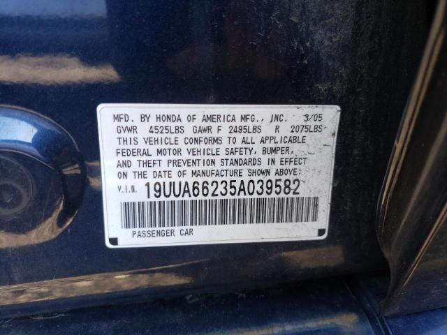 19UUA66235A039582 - 2005 ACURA TL BLUE photo 12