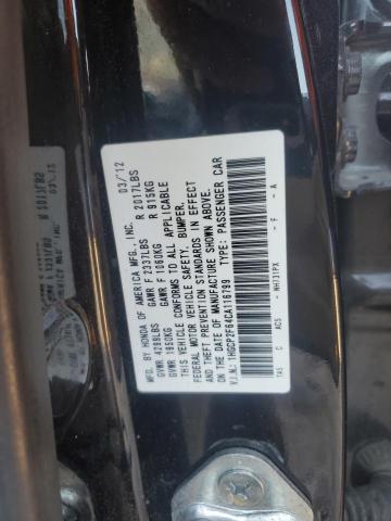 1HGCP2F64CA116799 - 2012 HONDA ACCORD SE BLACK photo 12