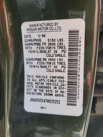 JN8AR05Y4TW035252 - 1996 NISSAN PATHFINDER LE 绿色 照片 12
