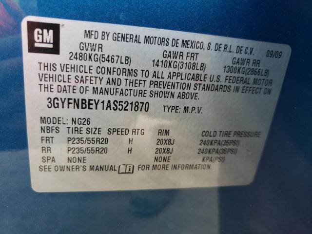 3GYFNBEY1AS521870 - 2010 CADILLAC SRX PERFORMANCE COLLECTION Көк фото 13