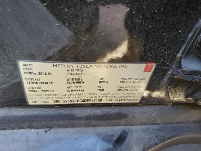 5YJSA1BC8DFP10158 - 2013 TESLA MODEL S BLACK photo 13