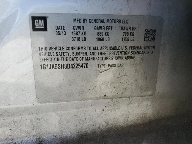 1G1JA5SH8D4225470 - 2013 CHEVROLET SONIC LS SILVER photo 13