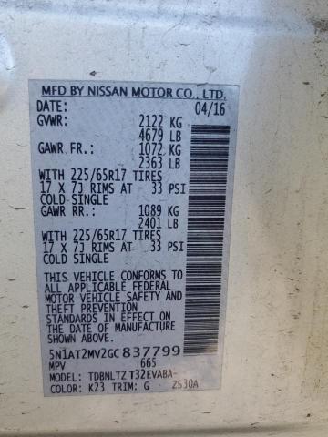 5N1AT2MV2GC837799 - 2016 NISSAN ROGUE S SILVER photo 12