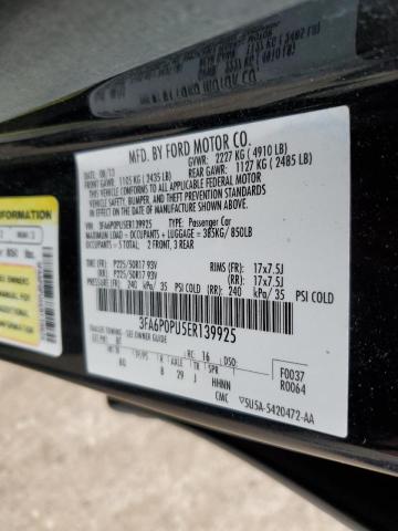 3FA6P0PU5ER139925 - 2014 FORD FUSION SE PHEV BLACK photo 12