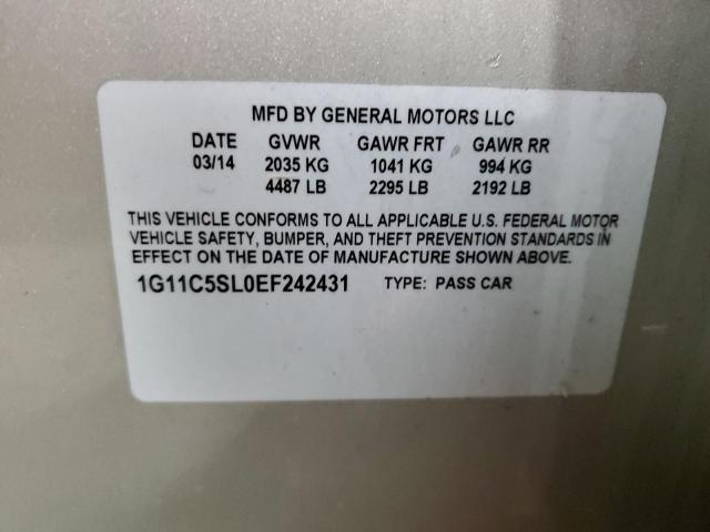 1G11C5SL0EF242431 - 2014 CHEVROLET MALIBU 1LT TAN photo 12
