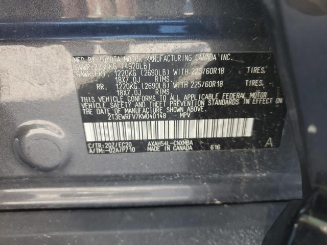 2T3EWRFV7KW040148 - 2019 TOYOTA RAV4 XSE GRAY photo 13