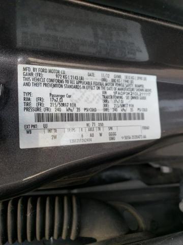 1FADP3K21DL211117 - 2013 FORD FOCUS SE GRAY photo 12