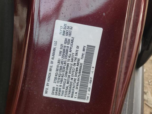 5FNRL6H75JB066632 - 2018 HONDA ODYSSEY EXL BURGUNDY photo 14