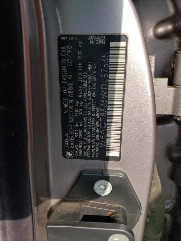 WBAGF8323WDL57535 - 1998 BMW 740 I AUTOMATIC Күміс фото 12