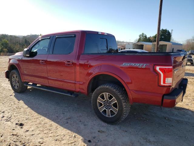 1FTEW1EG5HFA73244 - 2017 FORD F150 SUPERCREW RED photo 2