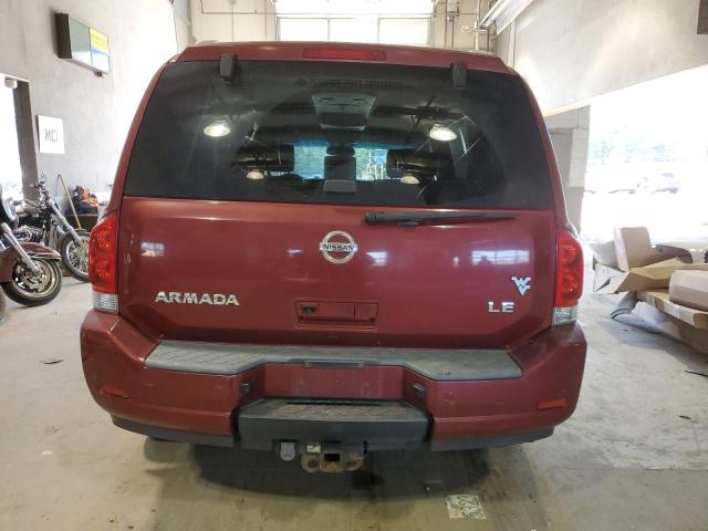 5N1AA08C18N620706 - 2008 NISSAN ARMADA SE BURGUNDY photo 6