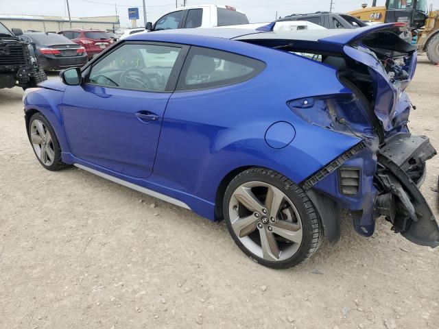 KMHTC6AE3DU177198 - 2013 HYUNDAI VELOSTER TURBO BLUE photo 2