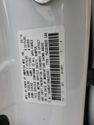 19UUB2F7XHA000851 - 2017 ACURA TLX ADVANCE WHITE photo 12