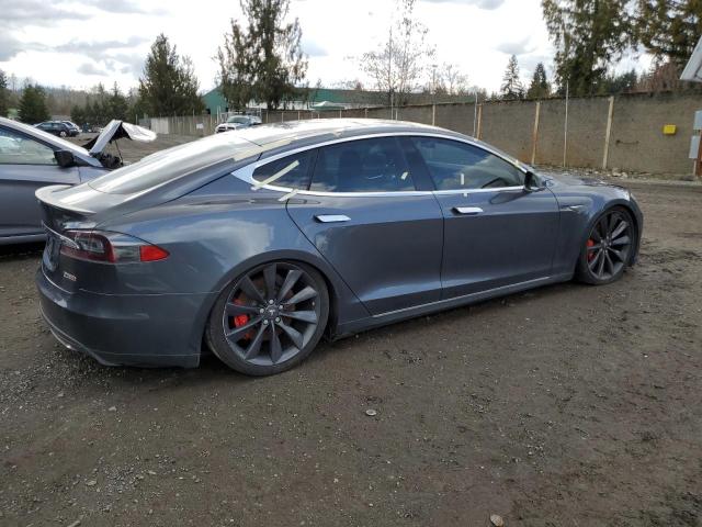 5YJSA1H26EFP64655 - 2014 TESLA MODEL S GRAY photo 3