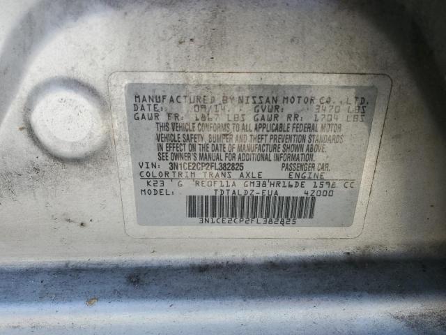 3N1CE2CP2FL382825 - 2015 NISSAN VERSA NOTE S SILVER photo 12