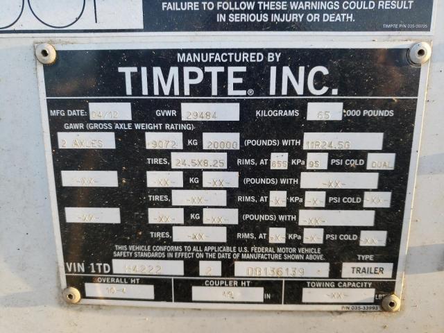 1TDH42222DB136139 - 2013 HOPP TRAILER 白色 照片 10
