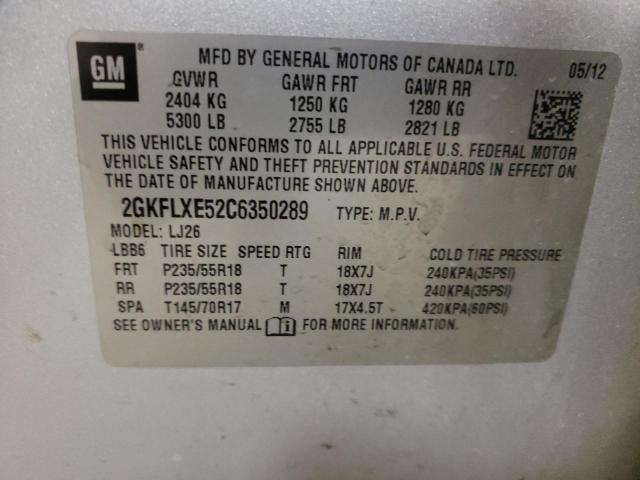 2GKFLXE52C6350289 - 2012 GMC TERRAIN SLT SILVER photo 13