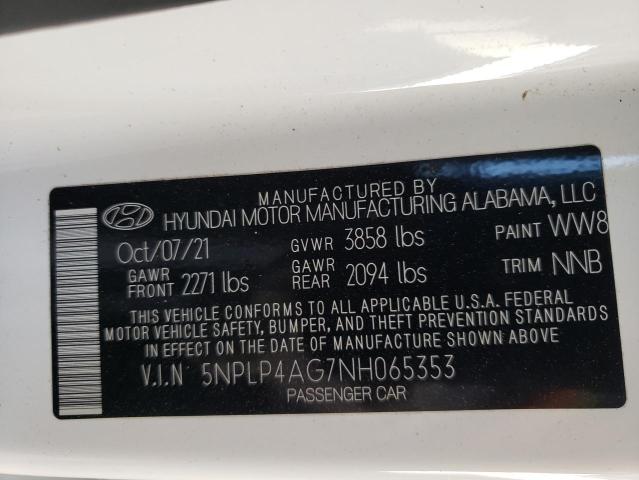 5NPLP4AG7NH065353 - 2022 HYUNDAI ELANTRA LIMITED WHITE photo 13