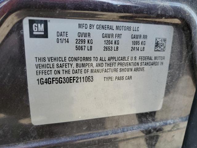 1G4GF5G30EF211063 - 2014 BUICK LACROSSE TOURING GRAY photo 12