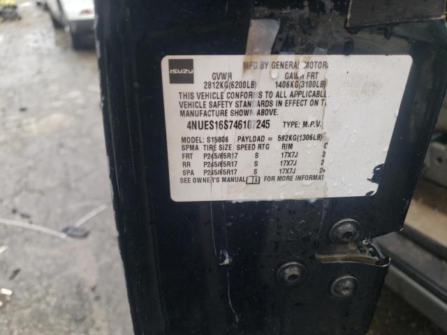 4NUES16S746107245 - 2004 ISUZU ASCENDER S 黑色 照片 13