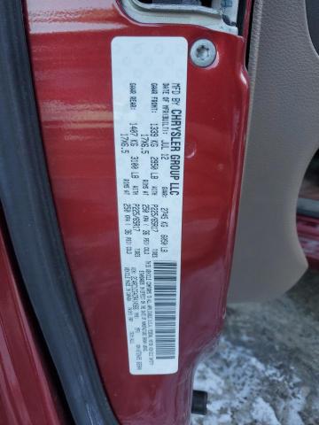 2C4RC1CG4CR414566 - 2012 CHRYSLER TOWN & COU TOURING L BURGUNDY photo 13