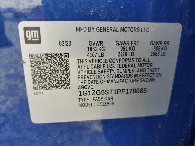 1G1ZG5ST1PF178085 - 2023 CHEVROLET MALIBU RS 蓝色 照片 13