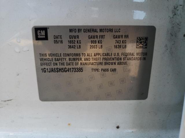 1G1JA6SH5G4173385 - 2016 CHEVROLET SONIC LS 白色 照片 12