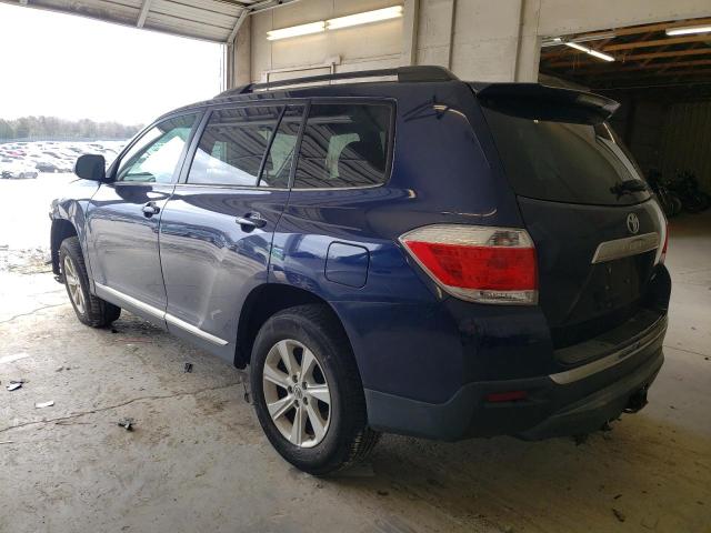 5TDBK3EH3DS255490 - 2013 TOYOTA HIGHLANDER BASE Bleu photo 2