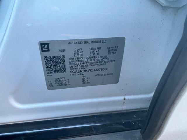 5GAERBKW1JJ275088 - 2018 BUICK ENCLAVE ESSENCE 白色 照片 10