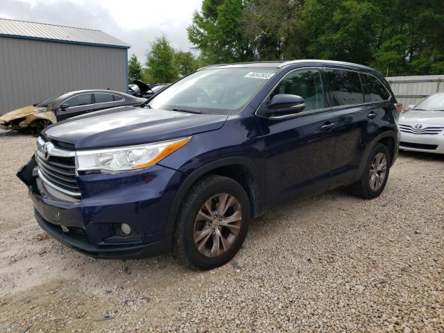 5TDKKRFH9ES008199 - 2014 TOYOTA HIGHLANDER XLE 蓝色 照片 1