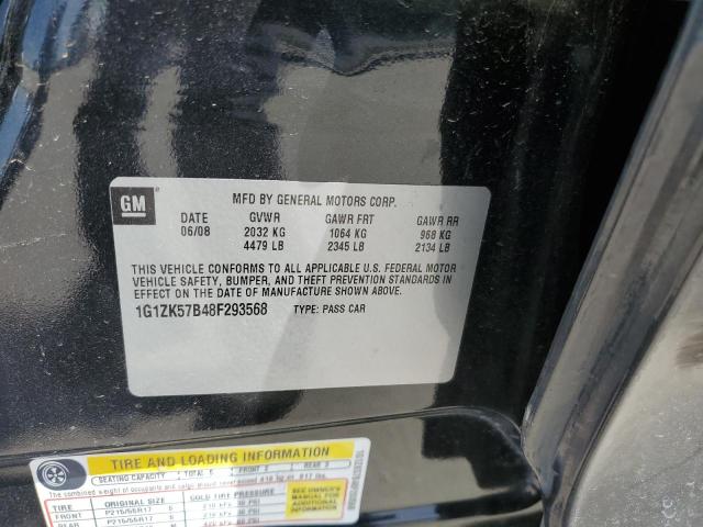 1G1ZK57B48F293568 - 2008 CHEVROLET MALIBU LTZ أسود صورة 13