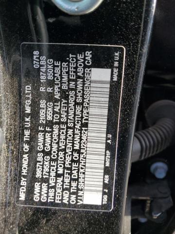SHHFK7H75JU234621 - 2018 HONDA CIVIC EXL შავი ფოტო 12