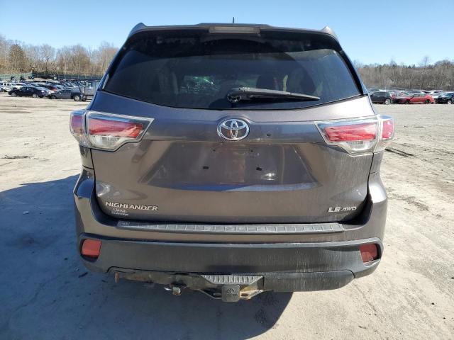 5TDBKRFH7GS236091 - 2016 TOYOTA HIGHLANDER LE GRAY photo 6